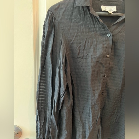 Paris Atelier & Other Stories Black Striped Blouse Button Up Sheer - Picture 4 of 16
